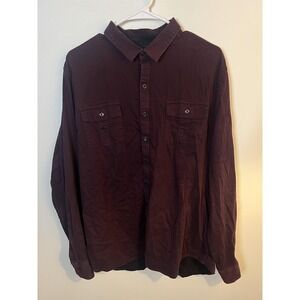 Marc Anthony Shirt Mens 2XL Red Stretch Slim Fit Button Up Long Sleeve Pockets